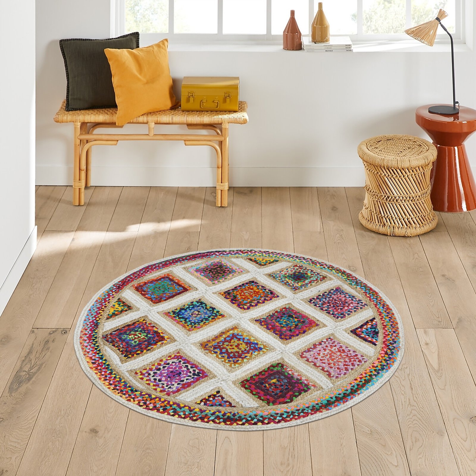 Designer Minimalist Rectangle Jute Durry for Patio - Image 3