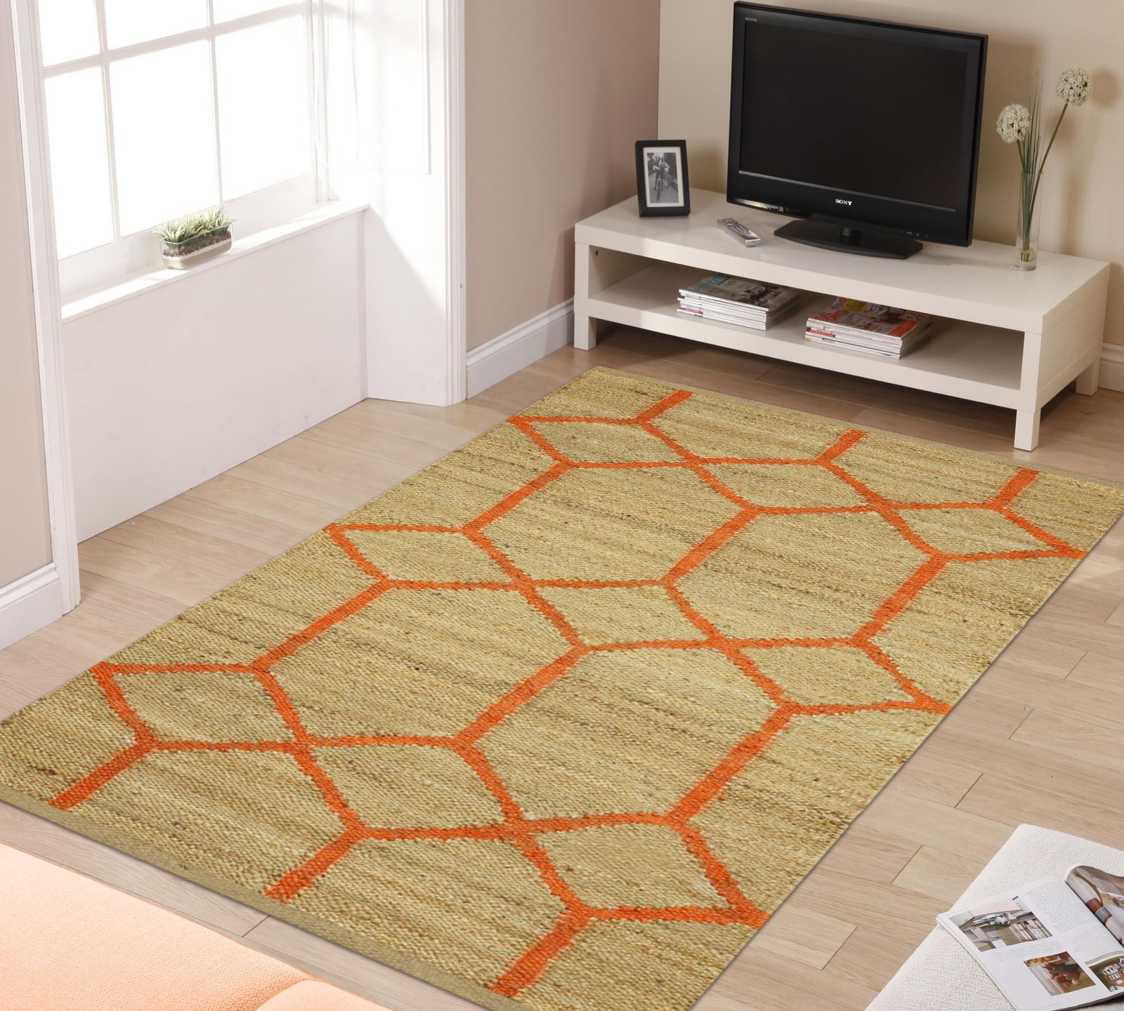 Braided Modern Square Jute Durry for Dining Room - Image 3