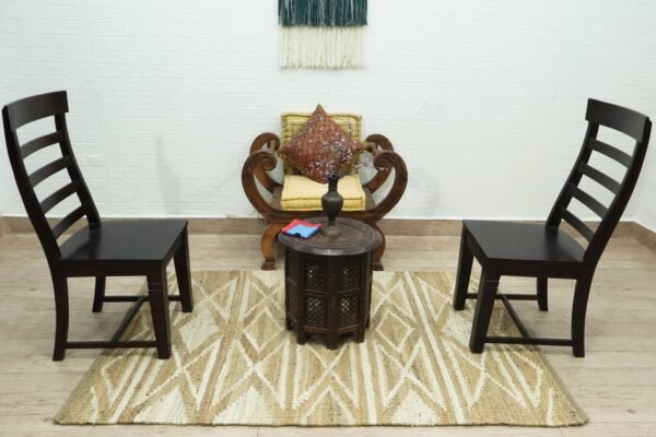 Braided Modern Round Jute Durry for Dining Room - Image 4