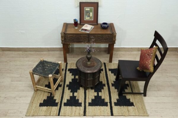 Handmade Rustic Round Jute Durry for Living Room - Image 4