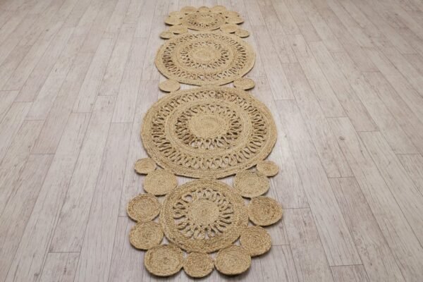 Designer Minimalist Round Jute Durry for Patio - Image 4