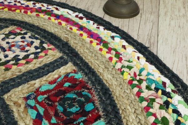 Eco-Friendly Vintage Square Jute Durry for Office - Image 5