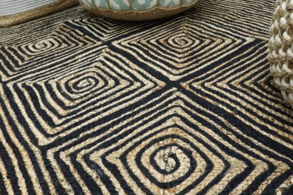 Handwoven Bohemian Round Jute Durry for Bedroom - Image 5