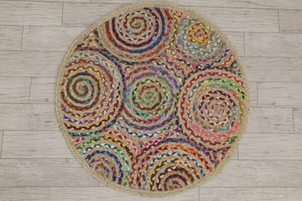 Handwoven Bohemian Square Jute Durry for Bedroom - Image 6