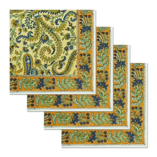 Square Handblock Printed Napkin for Minimalist Style - Image 2