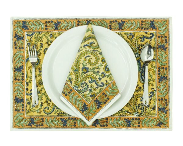 Square Handblock Printed Napkin for Minimalist Style - Image 7