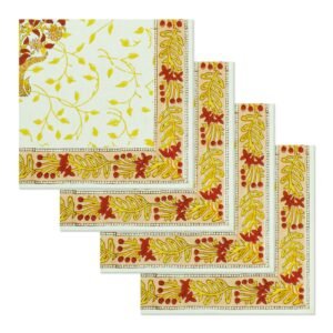 Luxury Handblock Printed Rectangle Napkin for Festive Dining Luxury Handblock Printed Rectangle Napkin for Festive Dining