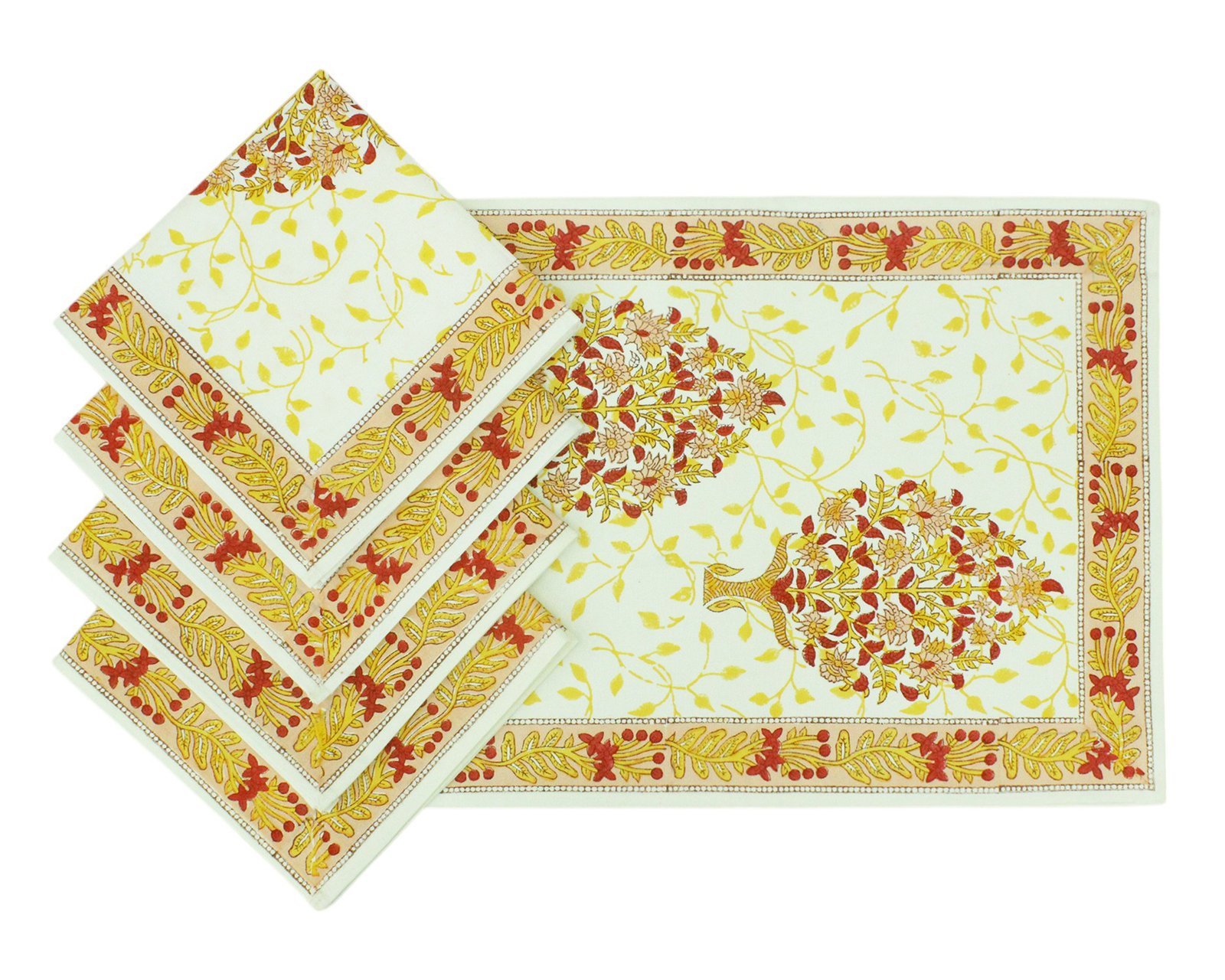 Luxury Handblock Printed Rectangle Napkin for Festive Dining - Image 6