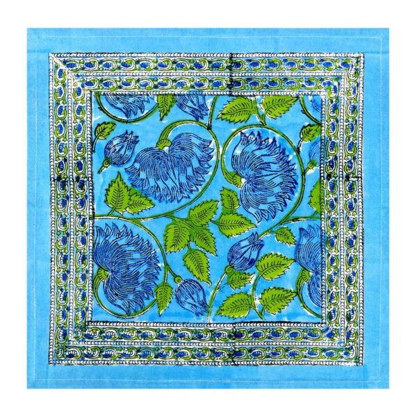 Cotton Handblock Printed Square Napkin for Luxury Homes