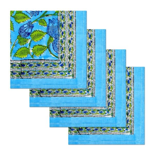 Cotton Handblock Printed Square Napkin for Luxury Homes - Image 2