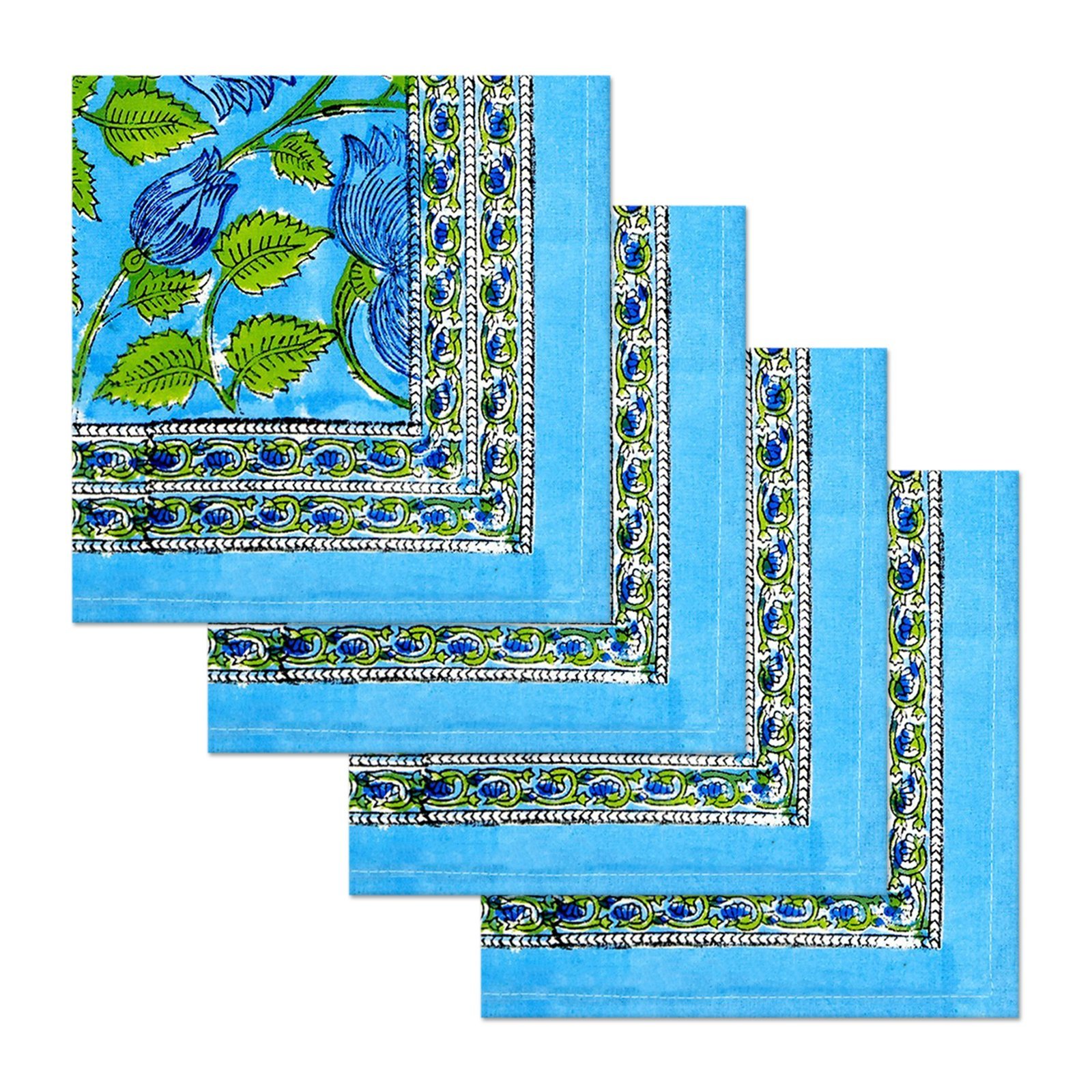 Cotton Handblock Printed Square Napkin for Luxury Homes - Image 2