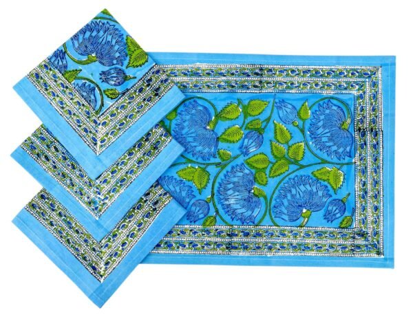 Cotton Handblock Printed Square Napkin for Luxury Homes - Image 6