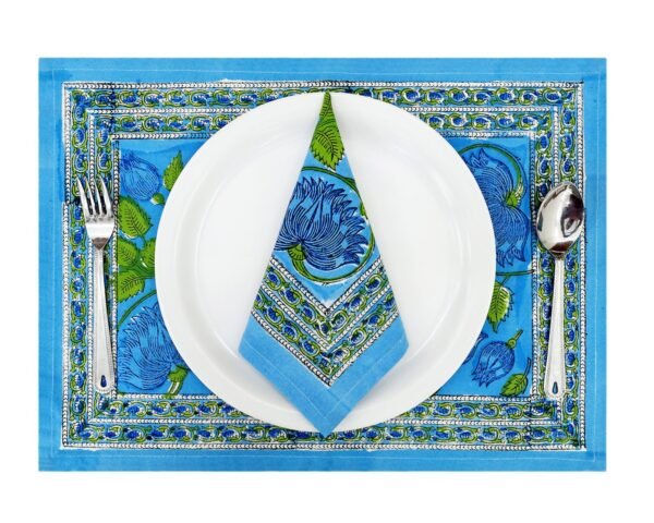 Cotton Handblock Printed Square Napkin for Luxury Homes - Image 7