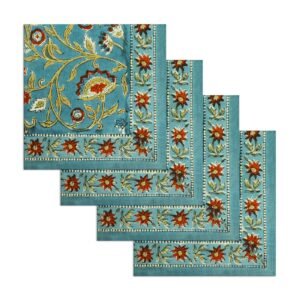 デザイナー ハンドブロック プリント 長方形 ナプキン 日本語 リビング デザイナー ハンドブロック プリント 長方形 ナプキン 日本語 リビング