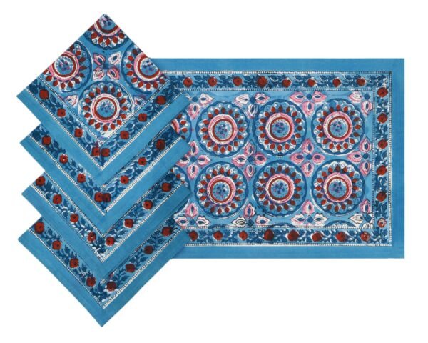 Exclusive Handblock Printed Rectangle Napkin for Large Tables - Image 6