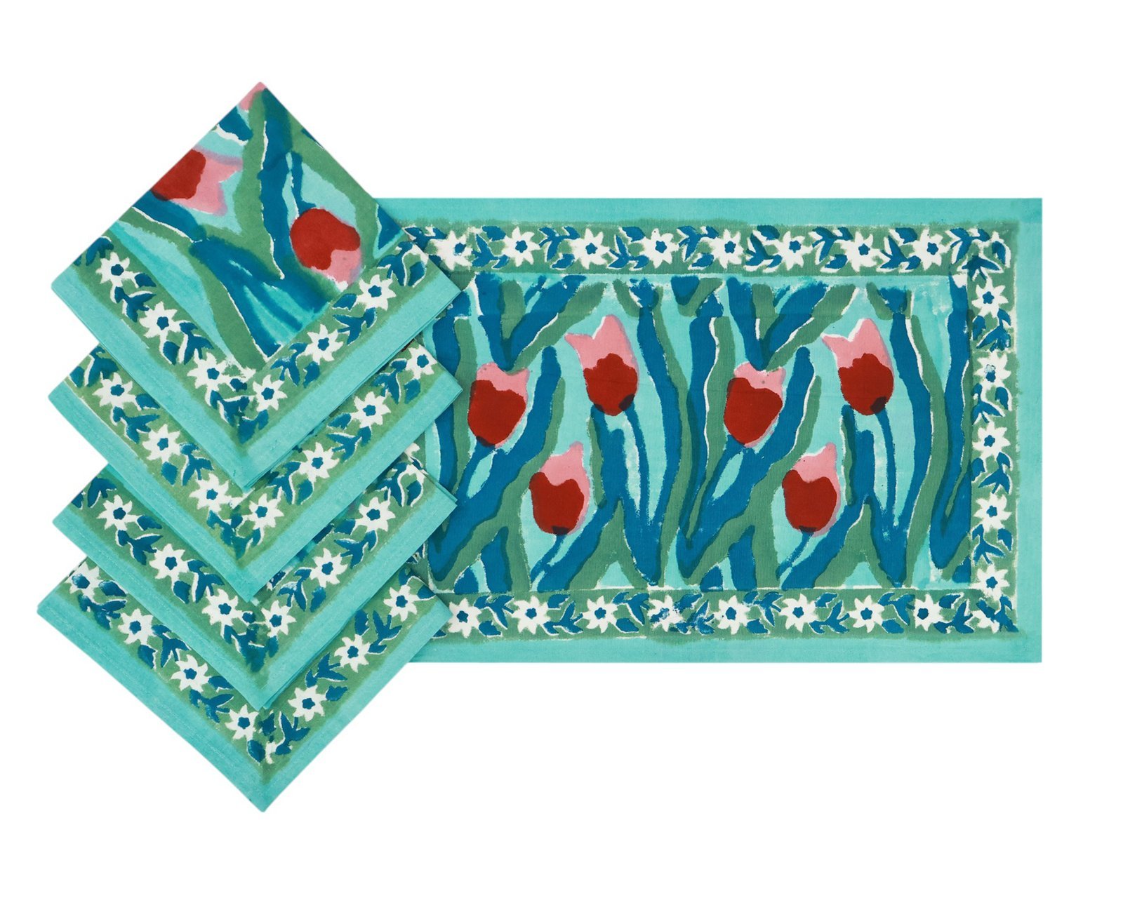 Exclusive Handblock Printed Square Napkin with Durable Fabric - Image 7