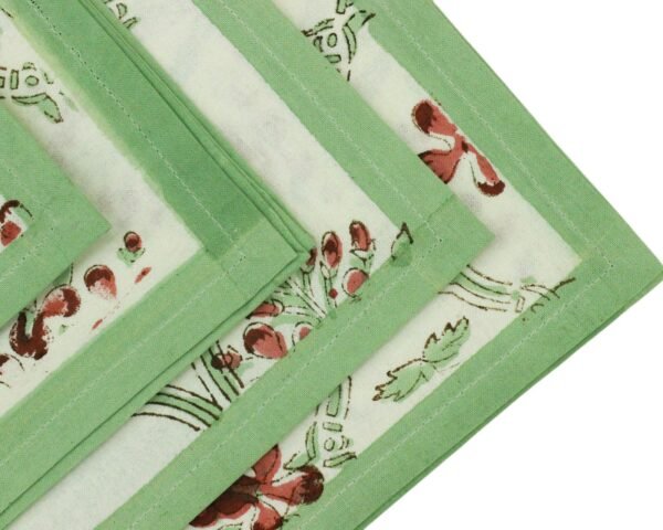Modern Handblock Printed Rectangle Napkin for Housewarming Gifts - Image 4