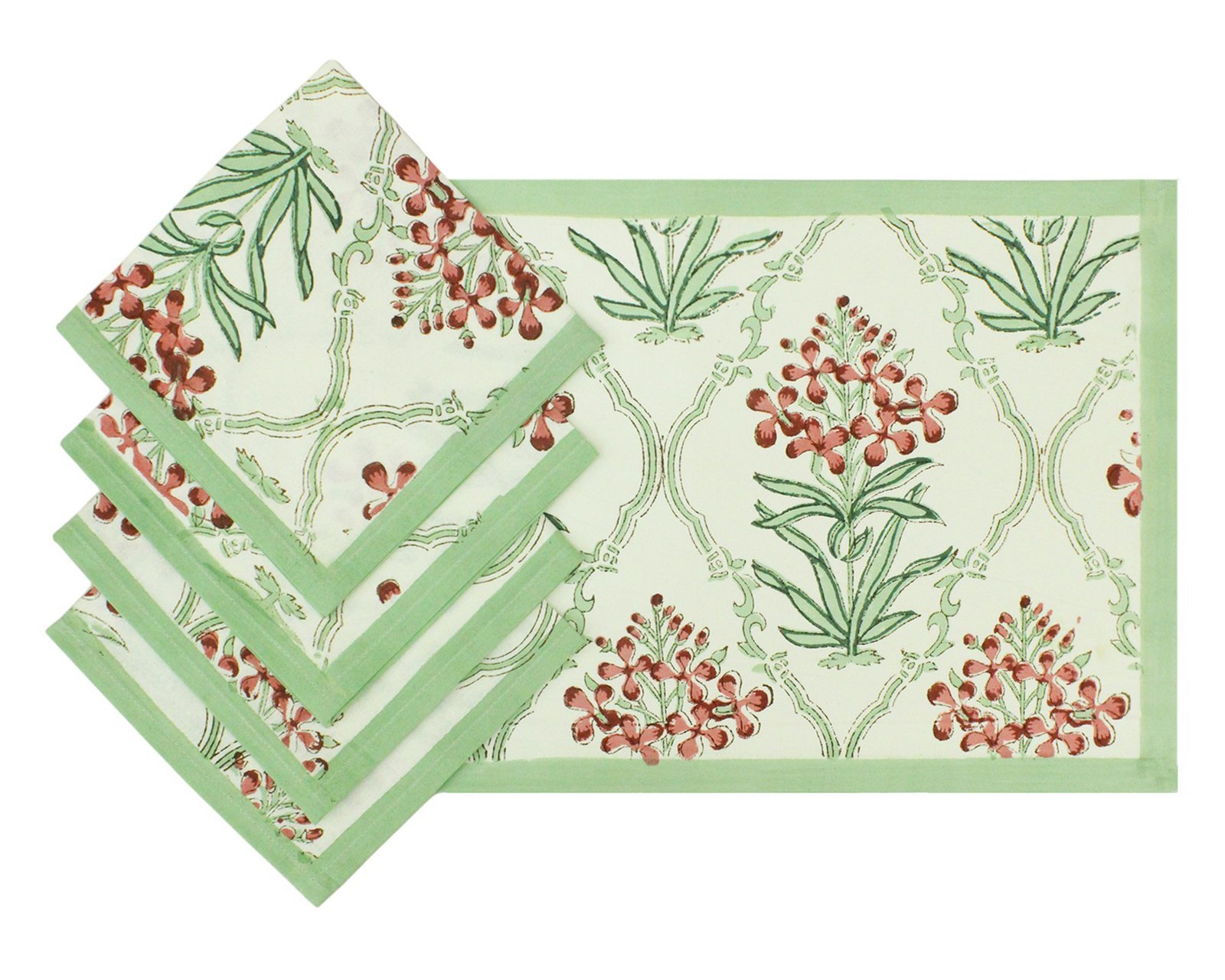 Modern Handblock Printed Rectangle Napkin for Housewarming Gifts - Image 5