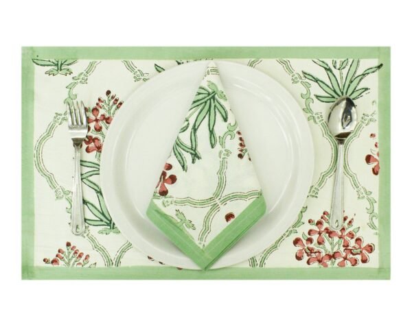Modern Handblock Printed Rectangle Napkin for Housewarming Gifts - Image 6