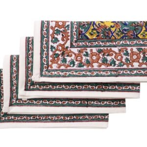 Luxury Handblock Printed Rectangle Napkin for Festive Dining Luxury Handblock Printed Rectangle Napkin for Festive Dining
