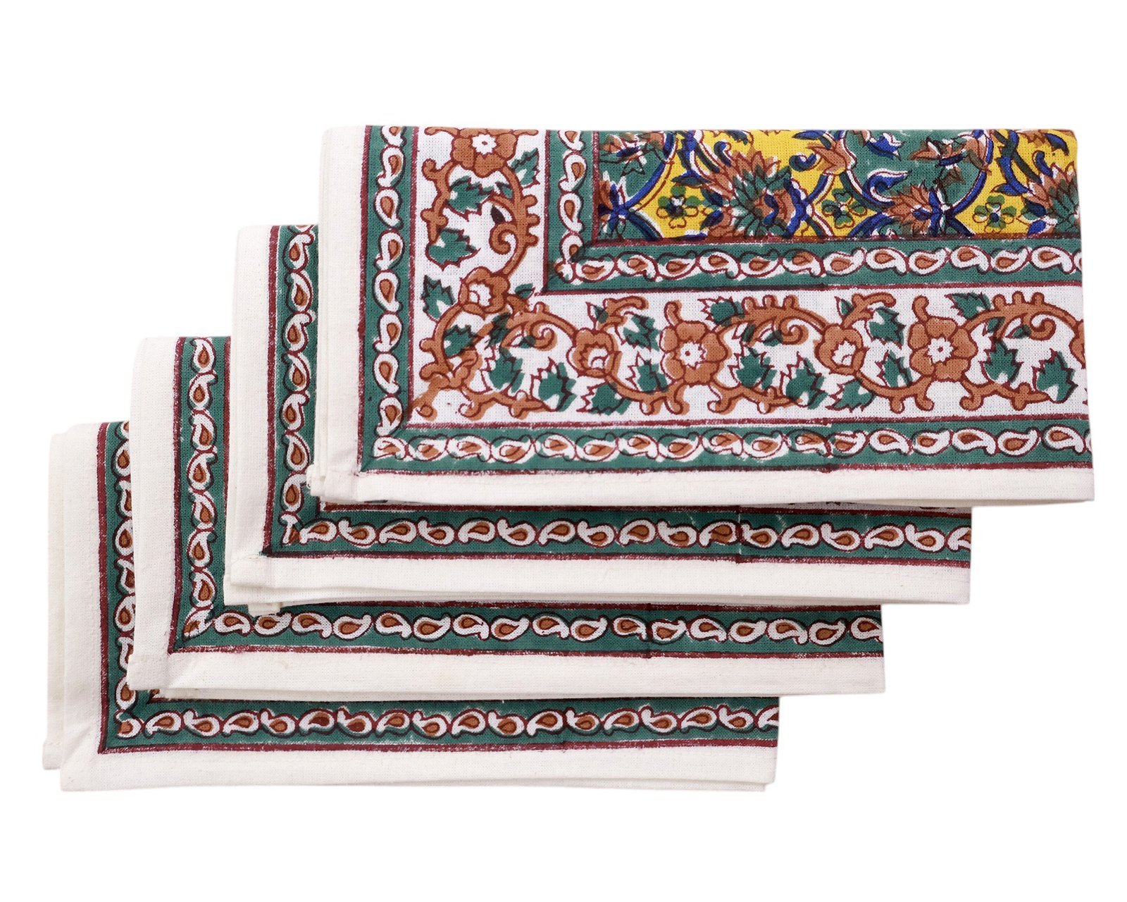 Luxury Handblock Printed Rectangle Napkin for Festive Dining