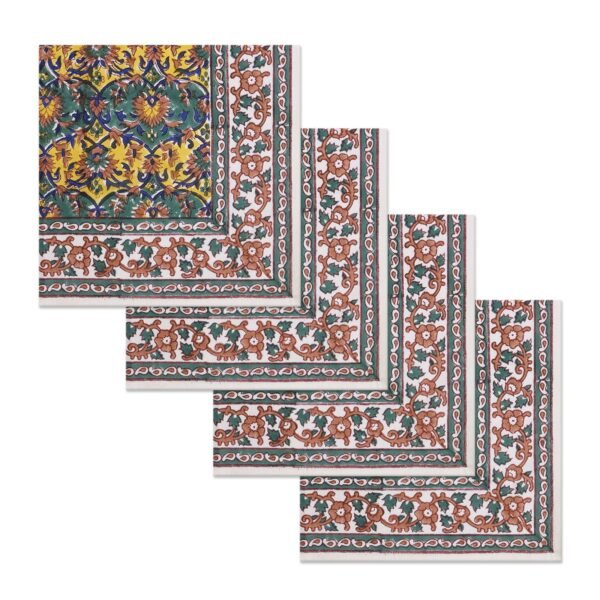 Luxury Handblock Printed Rectangle Napkin for Festive Dining - Image 3