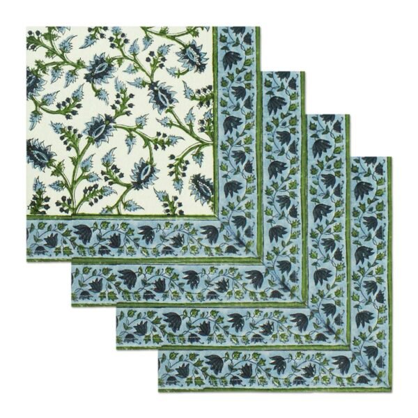 Designer Handblock Printed Rectangle Napkin for Japanese Living - Image 2