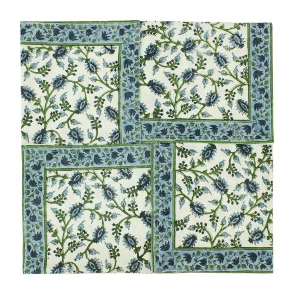 Designer Handblock Printed Rectangle Napkin for Japanese Living - Image 4