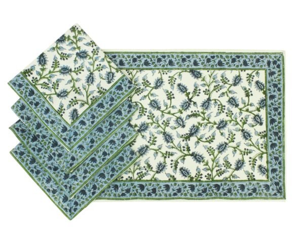 Designer Handblock Printed Rectangle Napkin for Japanese Living - Image 5