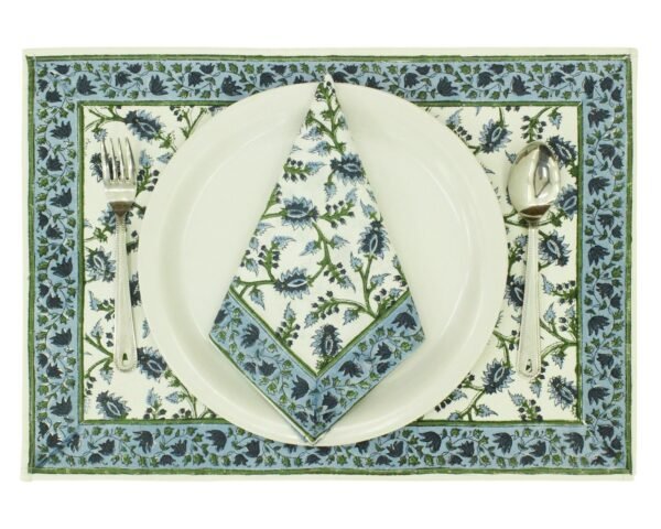 Designer Handblock Printed Rectangle Napkin for Japanese Living - Image 7