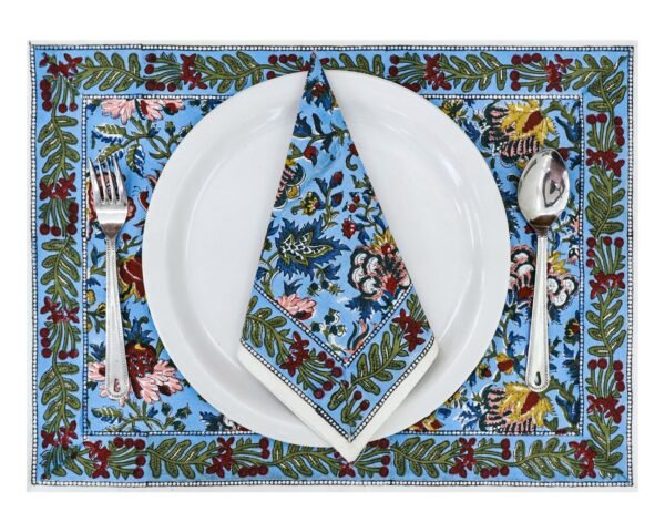 Rectangle Handblock Printed Napkin for Modern Interiors - Image 6