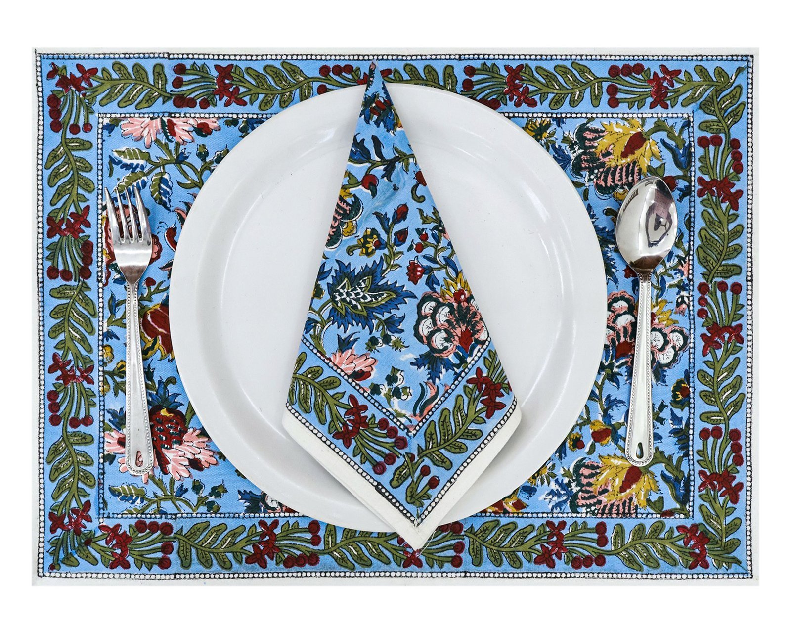 Rectangle Handblock Printed Napkin for Modern Interiors - Image 6