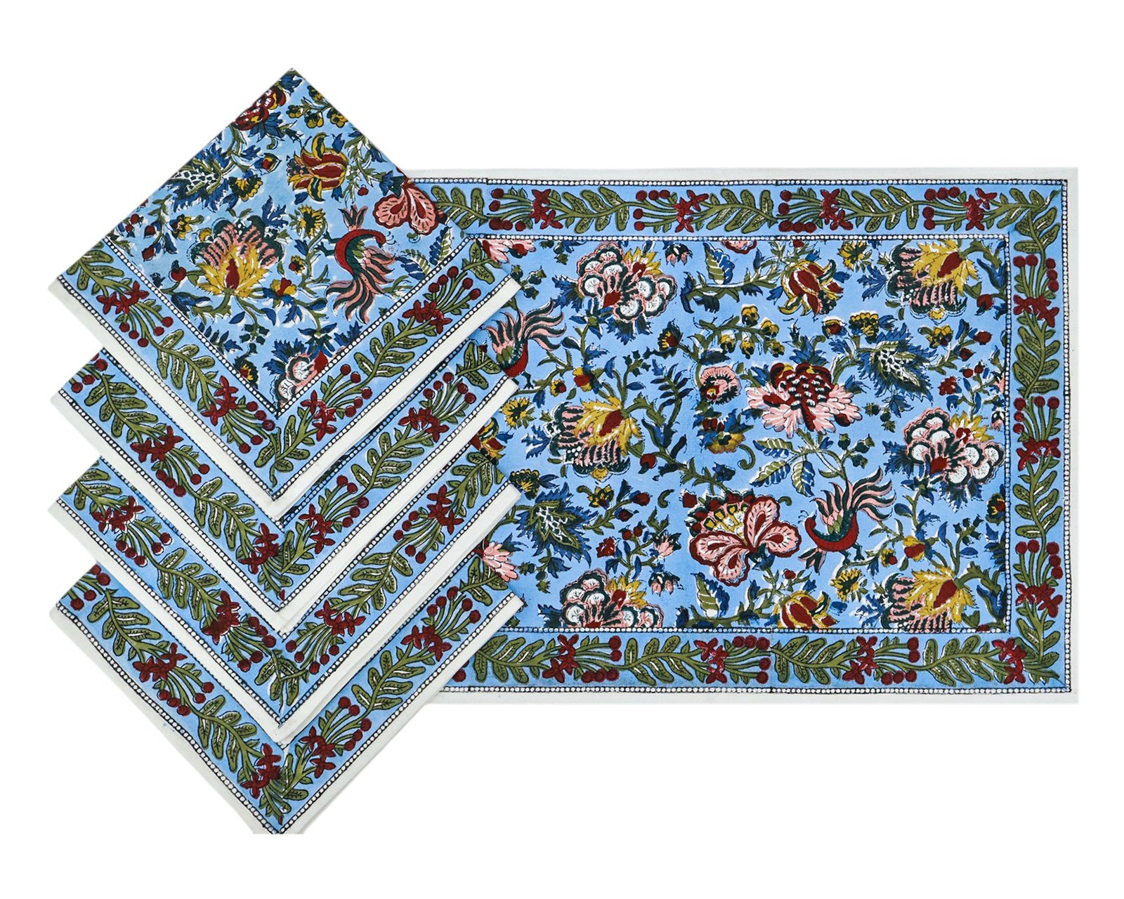 Rectangle Handblock Printed Napkin for Modern Interiors - Image 7