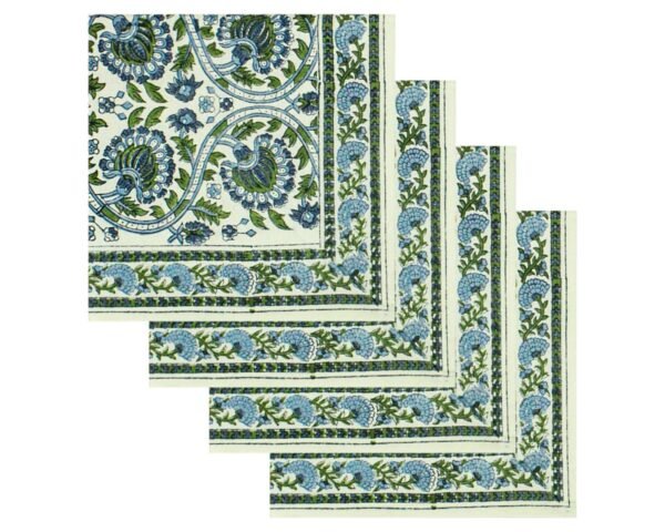 Exclusive Handblock Printed Square Napkin with Durable Fabric