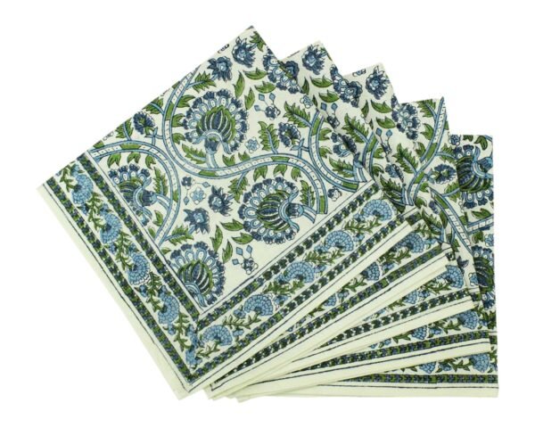 Exclusive Handblock Printed Square Napkin with Durable Fabric - Image 4