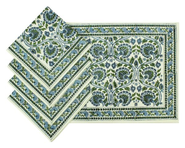 Exclusive Handblock Printed Square Napkin with Durable Fabric - Image 5