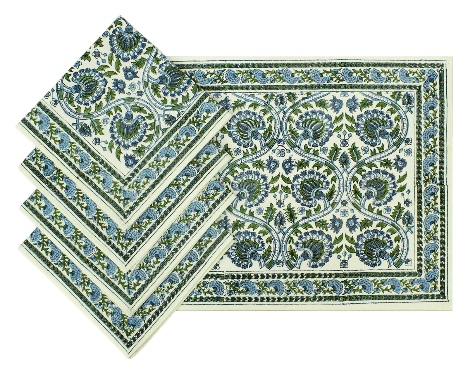 Exclusive Handblock Printed Square Napkin with Durable Fabric - Image 5