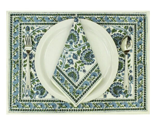 Exclusive Handblock Printed Square Napkin with Durable Fabric - Image 7