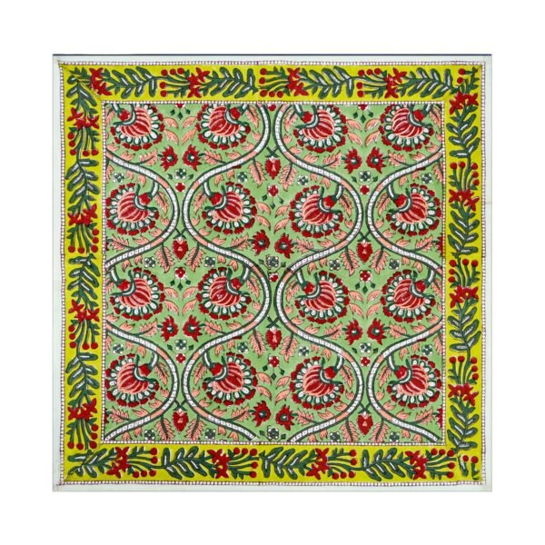 Designer Handblock Printed Square Napkin with Unique Artwork - Image 2