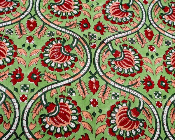 Designer Handblock Printed Square Napkin with Unique Artwork - Image 4