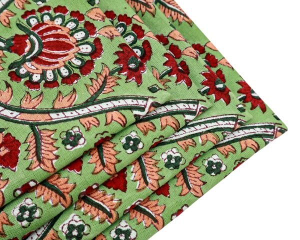 Designer Handblock Printed Square Napkin with Unique Artwork - Image 5