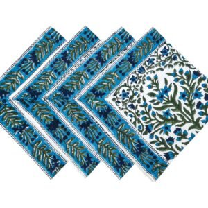 Handmade Handblock Printed Square Napkin with Artistic Prints Handmade Handblock Printed Square Napkin with Artistic Prints