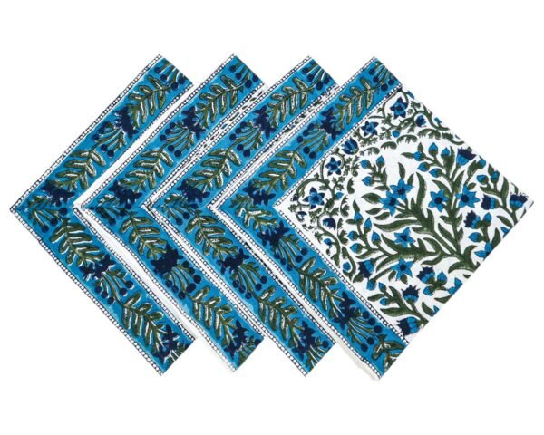 Handmade Handblock Printed Square Napkin with Artistic Prints