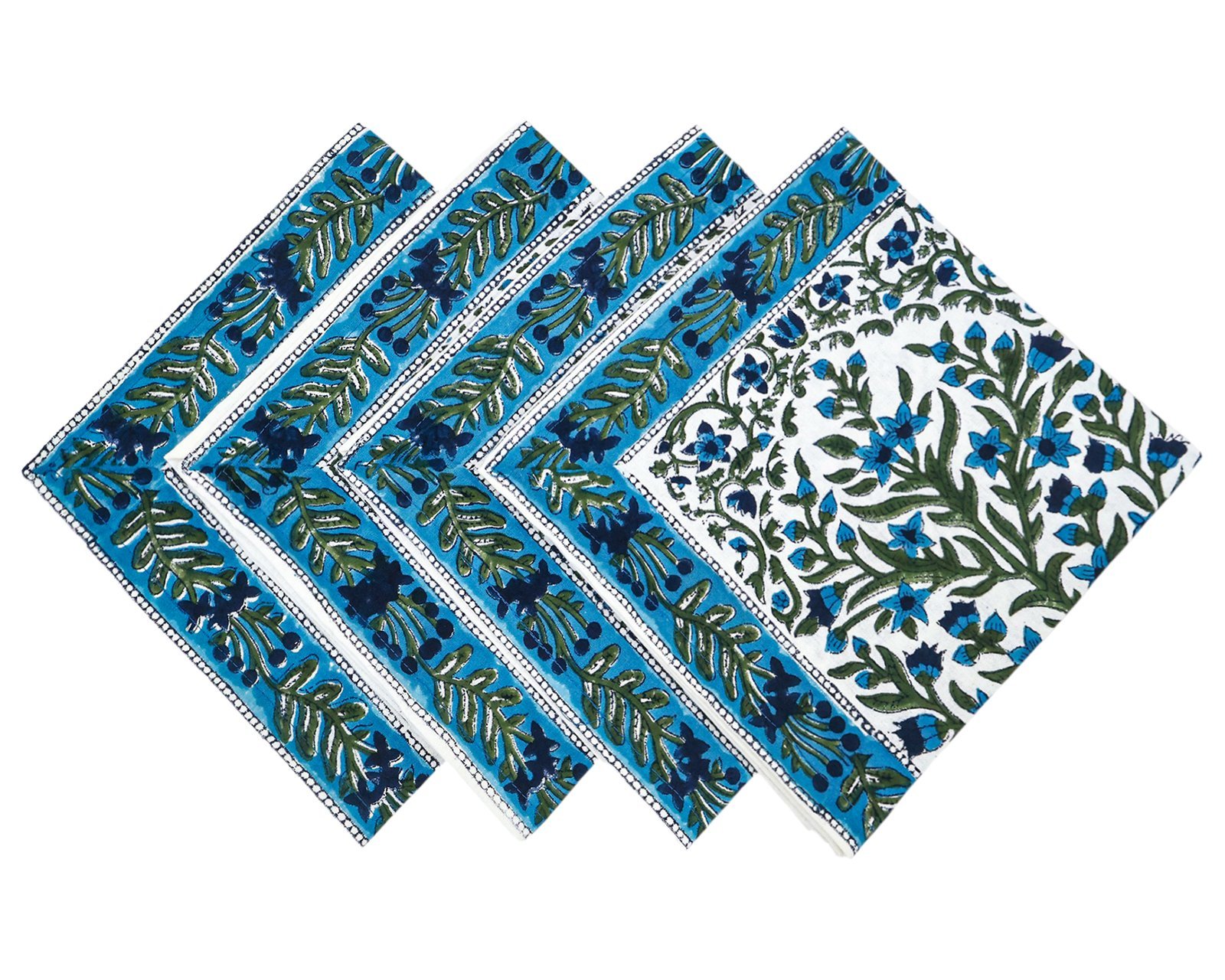 Handmade Handblock Printed Square Napkin with Artistic Prints