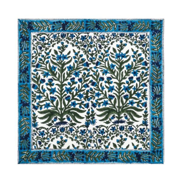 Handmade Handblock Printed Square Napkin with Artistic Prints - Image 2