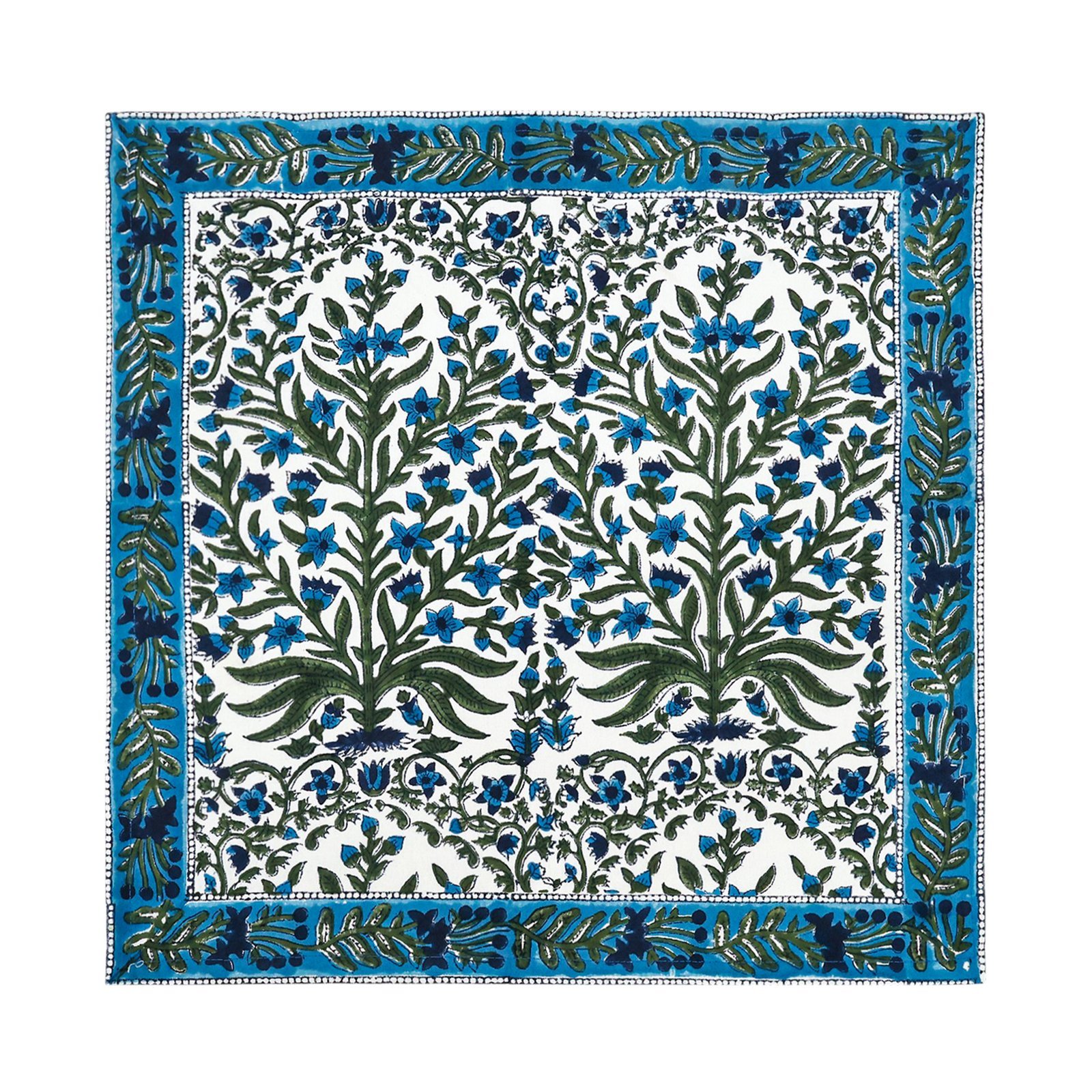 Handmade Handblock Printed Square Napkin with Artistic Prints - Image 2