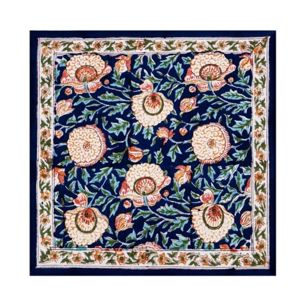 Modern Handblock Printed Square Napkin with Timeless Design