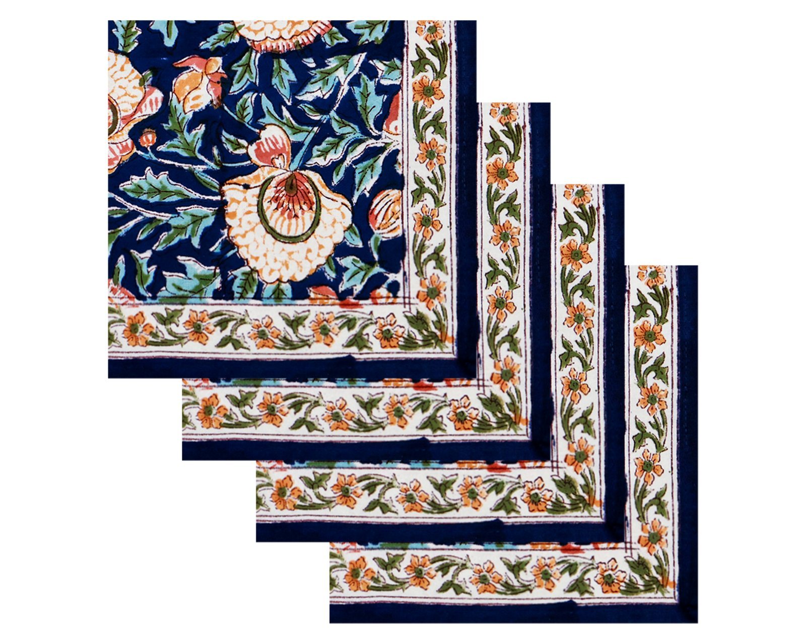 Modern Handblock Printed Square Napkin with Timeless Design - Image 2