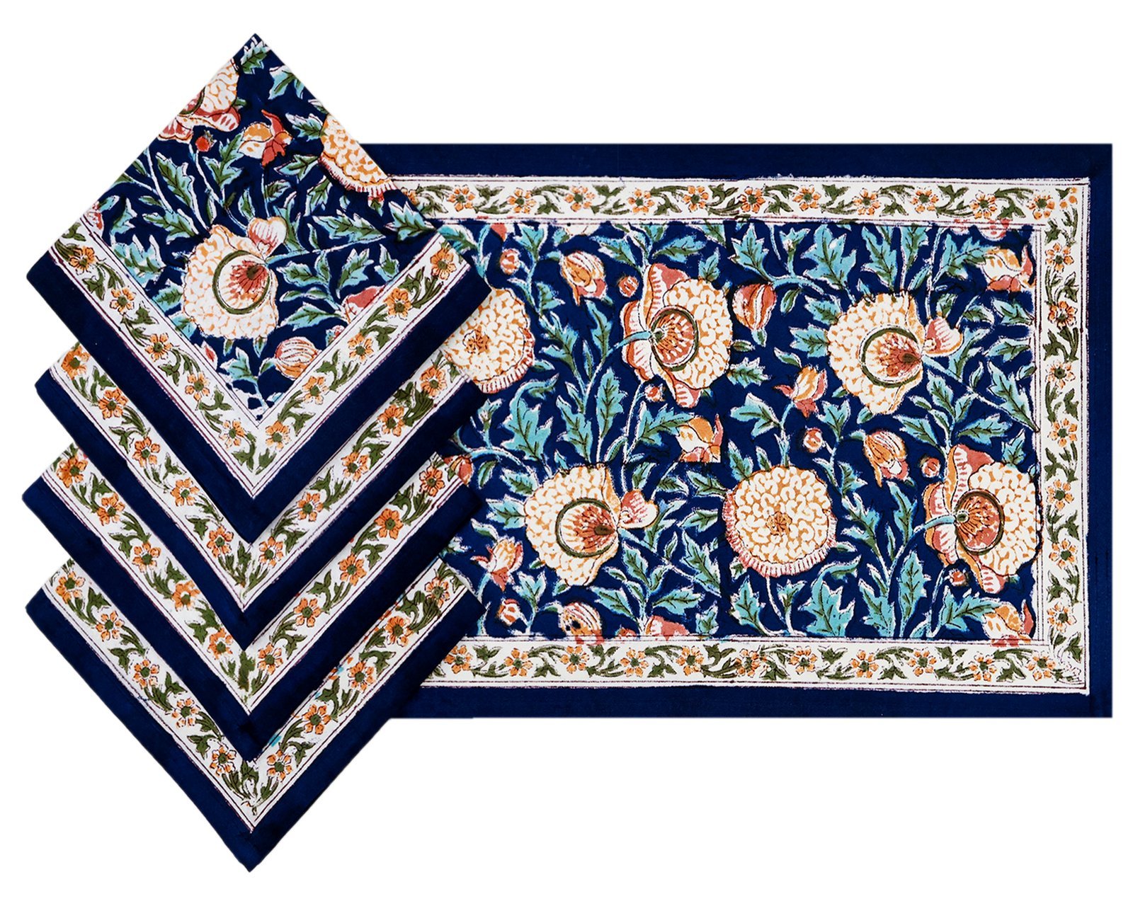 Modern Handblock Printed Square Napkin with Timeless Design - Image 7