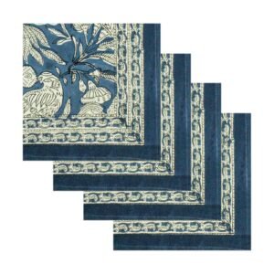Designer Handblock Printed Rectangle Napkin for Japanese Living Designer Handblock Printed Rectangle Napkin for Japanese Living
